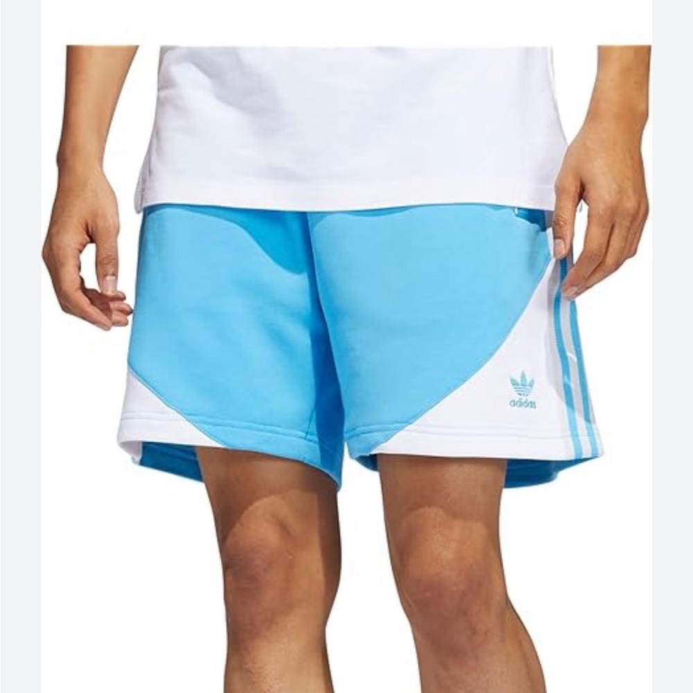 Adidas Original SST Fleece Shorts Mens Size S 6" inseam HC2092 Vivid Blue White
